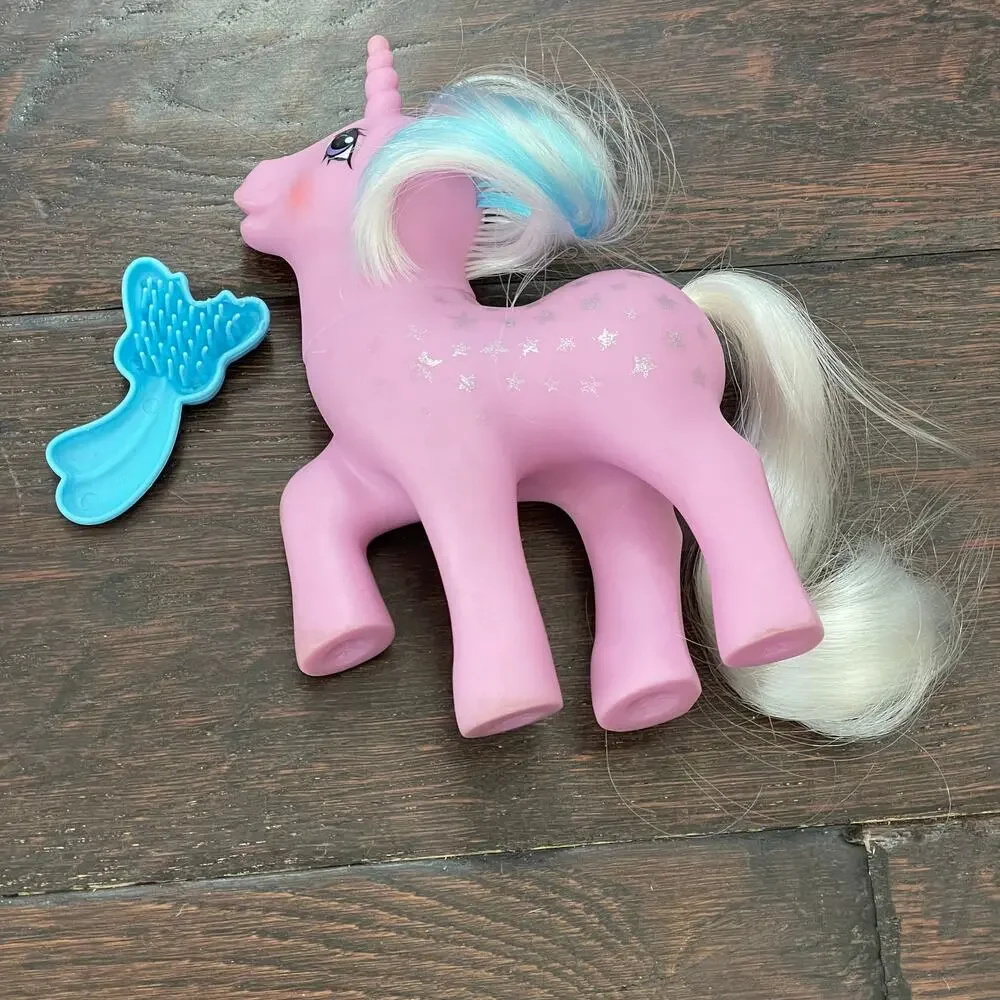 My Little Pony Milky Way w/ Brush G1 MLP Pink Unicorn w/ Stars Vintage 1987 Toy